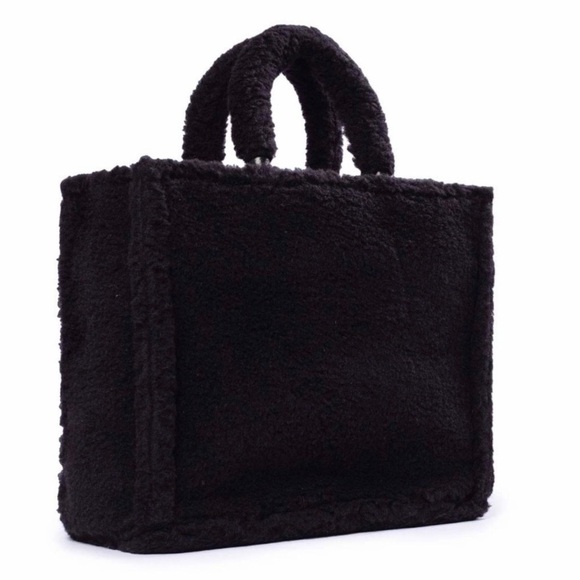 COCCINELLE Never Without Tote Faux Fur Wool Top Handle Tote Never Full Handbag - Picture 5 of 10